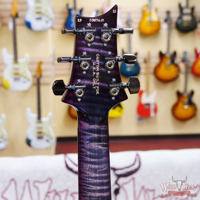 Paul Reed Smith PRS Wood Library 10 Top Custom 24 Floyd Rose Brazilian Rosewood Fingerboard Flame Maple Neck Charcoal Purple Burst - Image 10