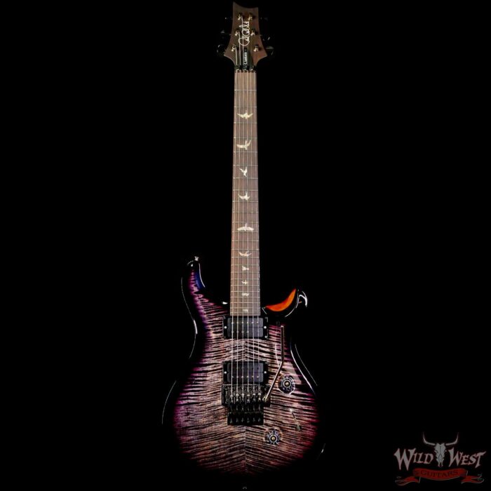 Paul Reed Smith PRS Wood Library 10 Top Custom 24 Floyd Rose Brazilian Rosewood Fingerboard Stained Flame Maple Neck Charcoal Purple Smokeburst - Image 3