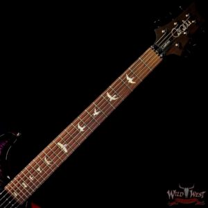 Paul Reed Smith PRS Wood Library 10 Top Custom 24 Floyd Rose Brazilian Rosewood Fingerboard Stained Flame Maple Neck Charcoal Purple Smokeburst - Image 4