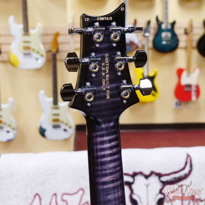 Paul Reed Smith PRS Wood Library 10 Top Custom 24 Floyd Rose Brazilian Rosewood Fingerboard Stained Flame Maple Neck Charcoal Purple Smokeburst - Image 10