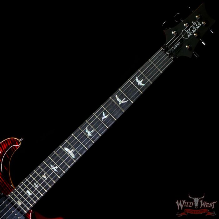 Paul Reed Smith PRS Wood Library 10 Top Custom 24 Floyd Rose Ebony Fingerboard Roasted Flame Maple Neck Charcoal Cherry Burst - Image 4
