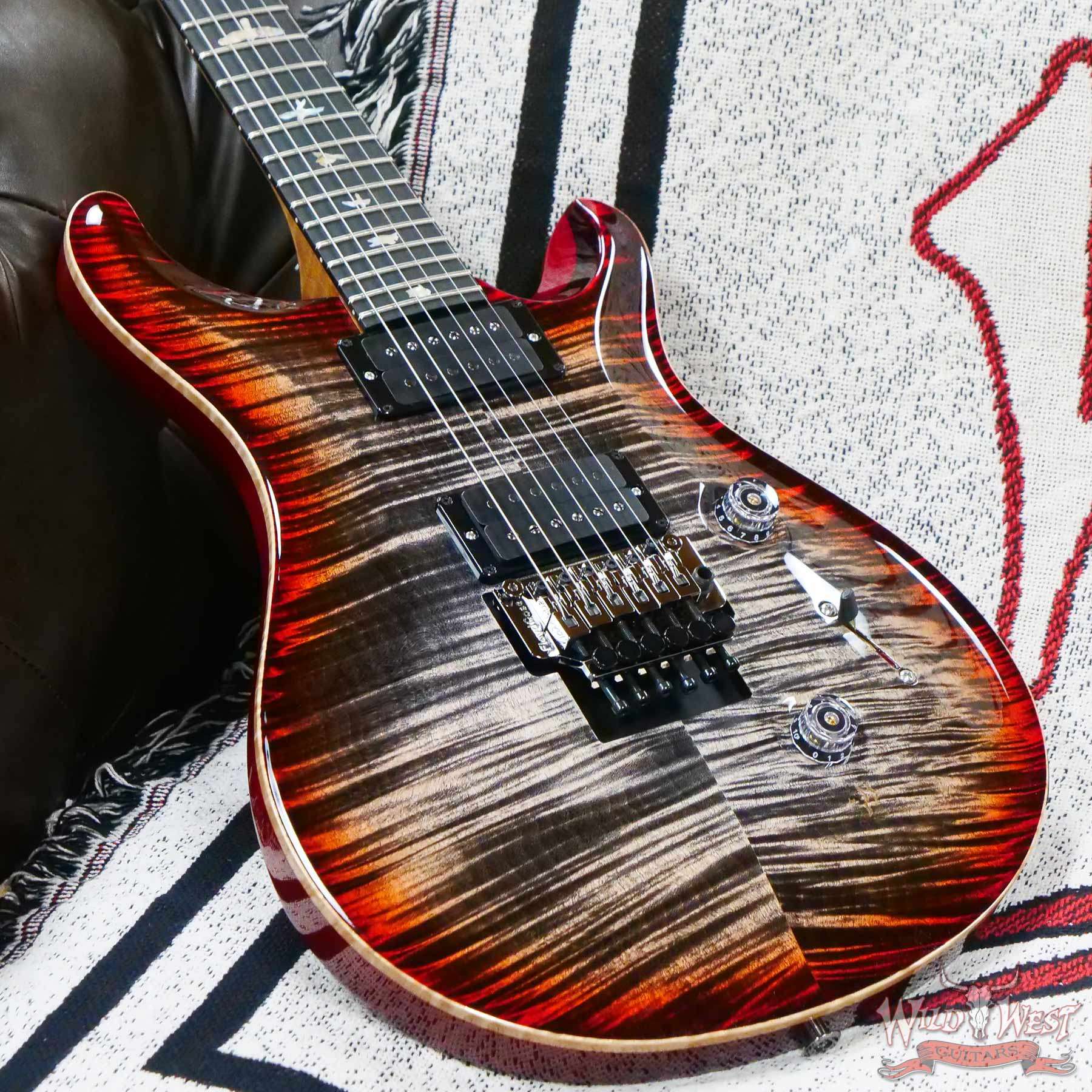 prs-wl-cu24fr-ccb-356114-d3__wwg.jpg Paul Reed Smith PRS Wood Library 10 Top Custom 24 Floyd Rose Ebony Fingerboard Roasted Flame Maple Neck Charcoal Cherry Burst - Image 8