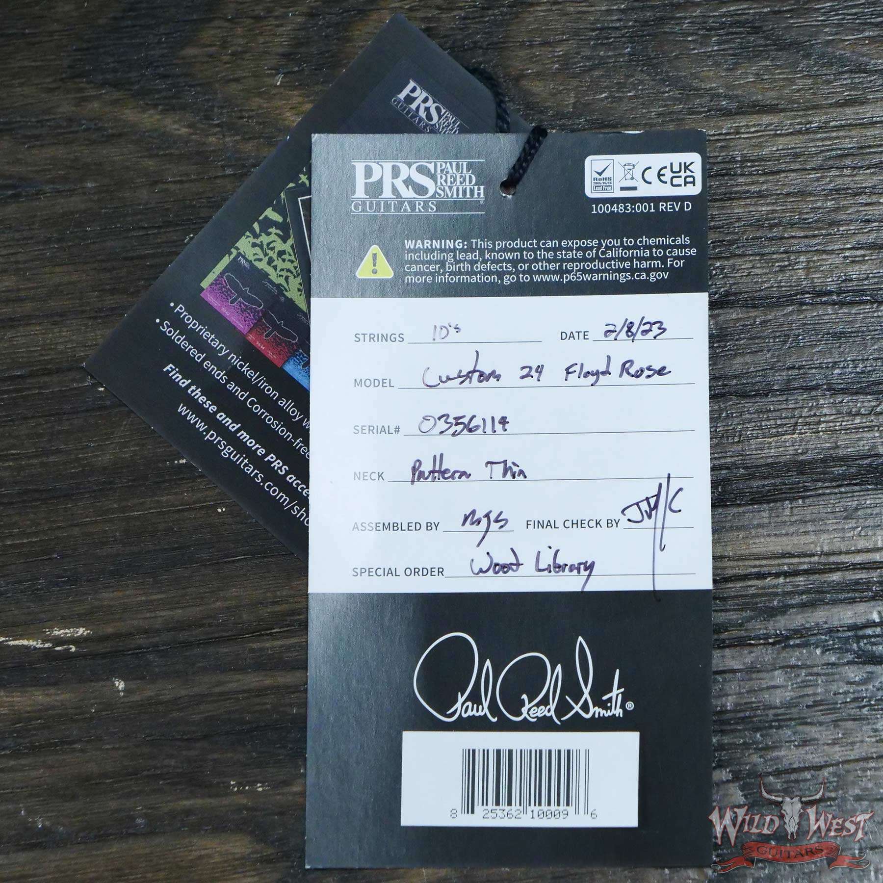 prs-wl-cu24fr-ccb-356114-d7__wwg.jpg Paul Reed Smith PRS Wood Library 10 Top Custom 24 Floyd Rose Ebony Fingerboard Roasted Flame Maple Neck Charcoal Cherry Burst - Image 12