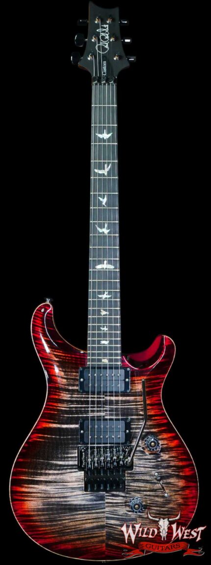 Paul Reed Smith PRS Wood Library 10 Top Custom 24 Floyd Rose Ebony Fingerboard Roasted Flame Maple Neck Charcoal Cherry Burst