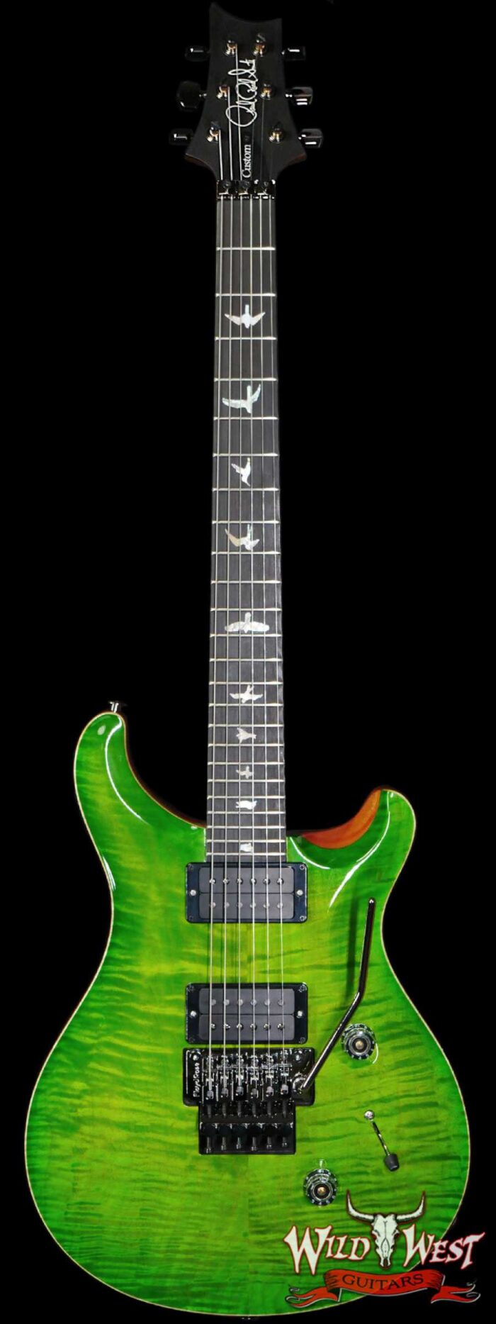 Paul Reed Smith PRS Wood Library 10 Top Custom 24 Floyd Rose Ebony Fingerboard Roasted Flame Maple Neck Eriza Verde - Image 1