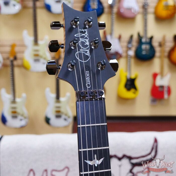 Paul Reed Smith PRS Wood Library 10 Top Custom 24 Floyd Rose Ebony Fingerboard Roasted Flame Maple Neck Violet Blue Burst - Image 7