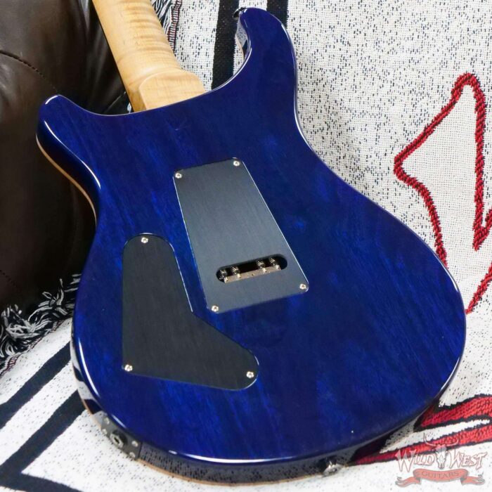 Paul Reed Smith PRS Wood Library 10 Top Custom 24 Floyd Rose Ebony Fingerboard Roasted Flame Maple Neck Violet Blue Burst - Image 11