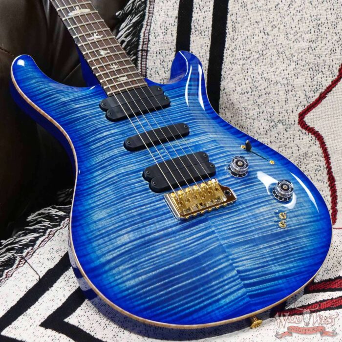 Paul Reed Smith PRS Wood Library 10 Top Swamp Ash 509 Flame Maple Neck Brazilian Rosewood Faded Blue Burst - Image 8