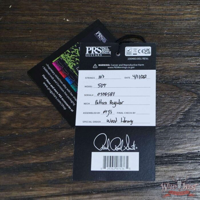 Paul Reed Smith PRS Wood Library 10 Top Swamp Ash 509 Flame Maple Neck Brazilian Rosewood Faded Blue Burst - Image 12