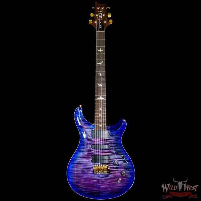 Paul Reed Smith PRS Wood Library 10 Top Swamp Ash 509 Flame Maple Neck Brazilian Rosewood Violet Blue Burst - Image 3