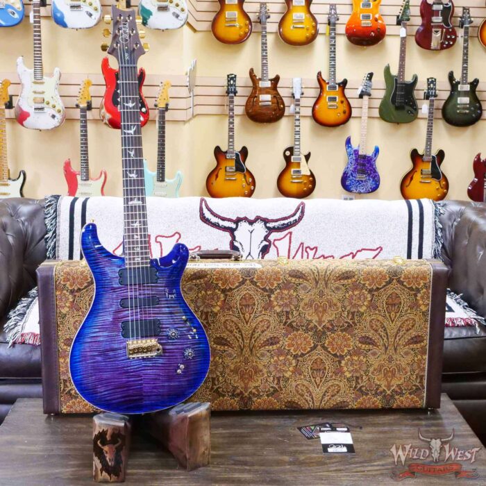 Paul Reed Smith PRS Wood Library 10 Top Swamp Ash 509 Flame Maple Neck Brazilian Rosewood Violet Blue Burst - Image 6