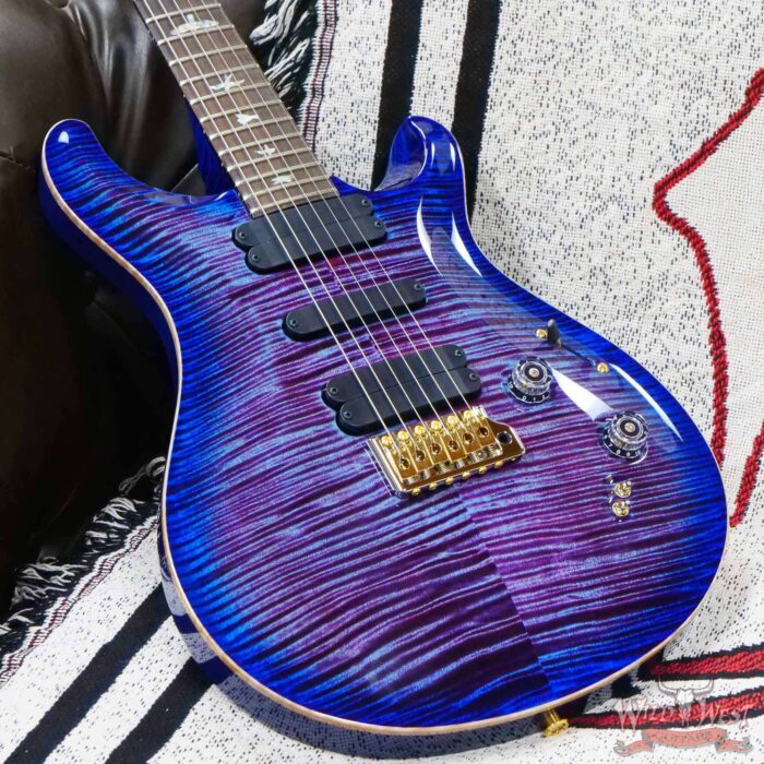 Paul Reed Smith PRS Wood Library 10 Top Swamp Ash 509 Flame Maple Neck Brazilian Rosewood Violet Blue Burst - Image 8