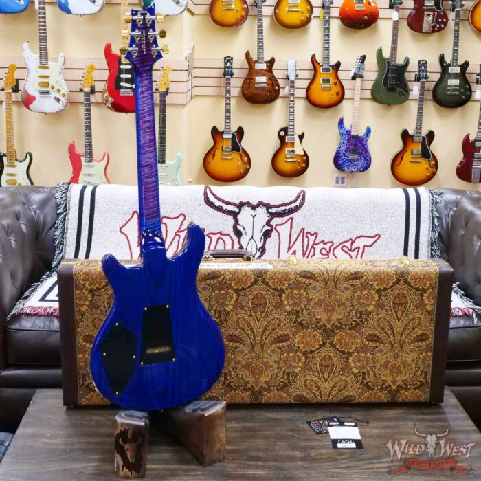 Paul Reed Smith PRS Wood Library 10 Top Swamp Ash 509 Flame Maple Neck Brazilian Rosewood Violet Blue Burst - Image 9