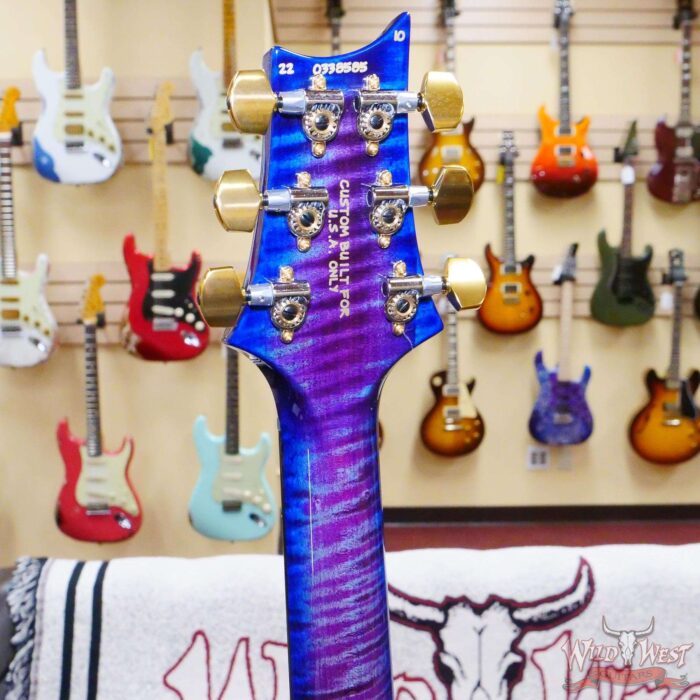 Paul Reed Smith PRS Wood Library 10 Top Swamp Ash 509 Flame Maple Neck Brazilian Rosewood Violet Blue Burst - Image 10