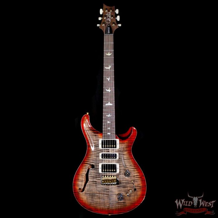 Paul Reed Smith PRS Wood Library 10 Top Special 22 Semi-Hollow Flame Maple Neck Brazilian Rosewood Fingerboard Chaocoal Cherry Burst 6.95 LBS (US Only / No International Shipping) - Image 3