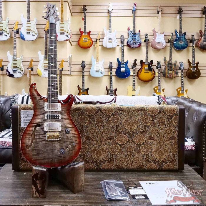 Paul Reed Smith PRS Wood Library 10 Top Special 22 Semi-Hollow Flame Maple Neck Brazilian Rosewood Fingerboard Chaocoal Cherry Burst 6.95 LBS (US Only / No International Shipping) - Image 6