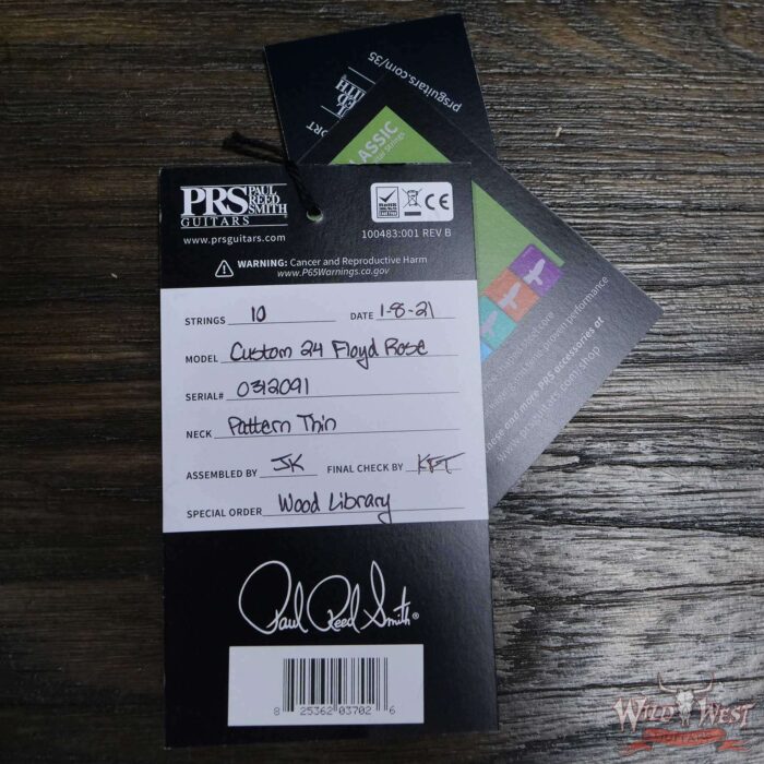 Paul Reed Smith PRS Wood Library 10 Top Custom 24 Floyd Rose Roasted Flame Maple Neck Blue Fade - Image 12