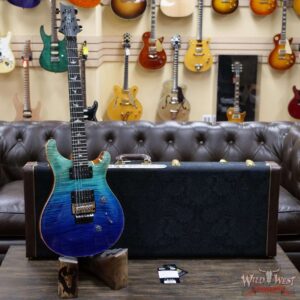 Paul Reed Smith PRS Wood Library 10 Top Custom 24 Floyd Rose Roasted Flame Maple Neck Blue Fade - Image 6