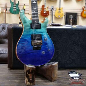 Paul Reed Smith PRS Wood Library 10 Top Custom 24 Floyd Rose Roasted Flame Maple Neck Blue Fade - Image 8