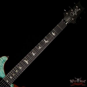 Paul Reed Smith PRS Wood Library 10 Top Custom 24 Floyd Rose Roasted Flame Maple Neck Blue Fade - Image 4