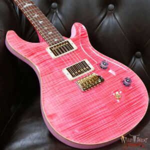 Paul Reed Smith Wood Library 10 Top Custom 24 Pattern Thin Flame Maple Neck Brazilian Rosewood Board Bonnie Pink - Image 8