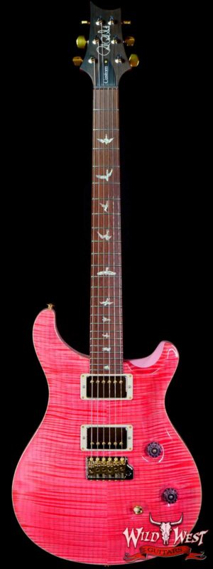 Paul Reed Smith Wood Library 10 Top Custom 24 Pattern Thin Flame Maple Neck Brazilian Rosewood Board Bonnie Pink