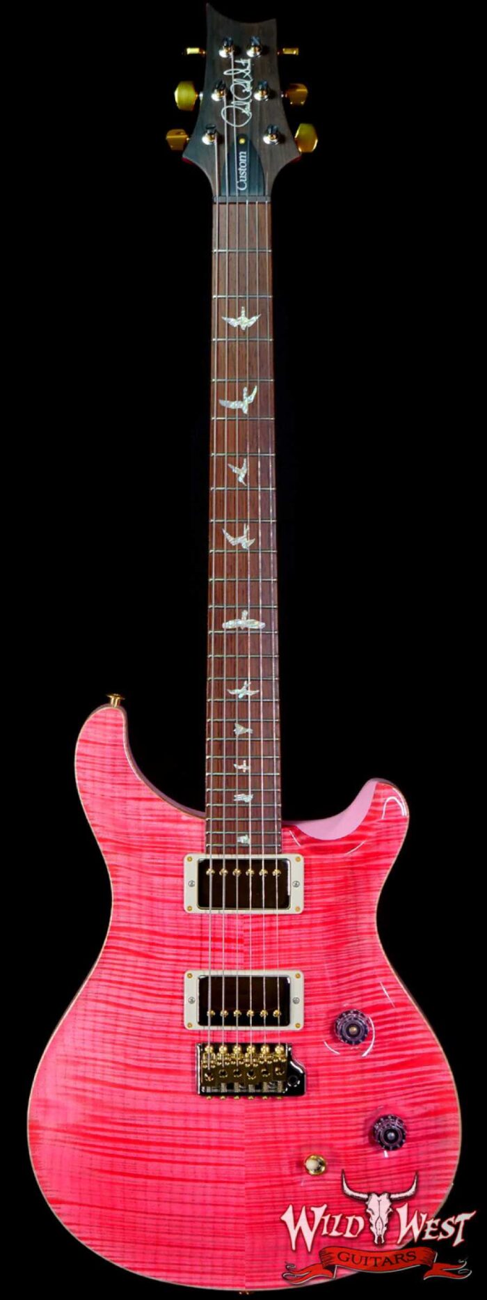Paul Reed Smith Wood Library 10 Top Custom 24 Pattern Thin Flame Maple Neck Brazilian Rosewood Board Bonnie Pink - Image 1