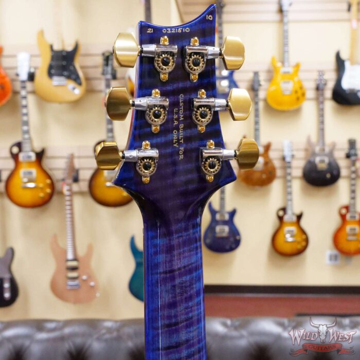Paul Reed Smith PRS Wood Library 10 Top Custom 24 Pattern Thin Flame Maple Neck Brazilian Rosewood Board Violet Blue Burst - Image 10