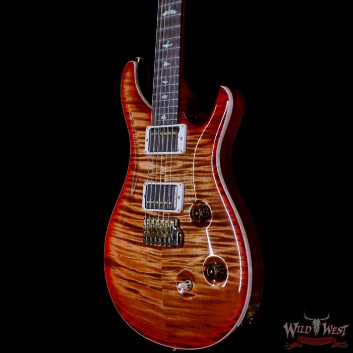 Paul Reed Smith Wood Library 10 Top Custom 24 Pattern Thin Flame Maple Neck Brazilian Rosewood Board Autumn Sky - Image 2