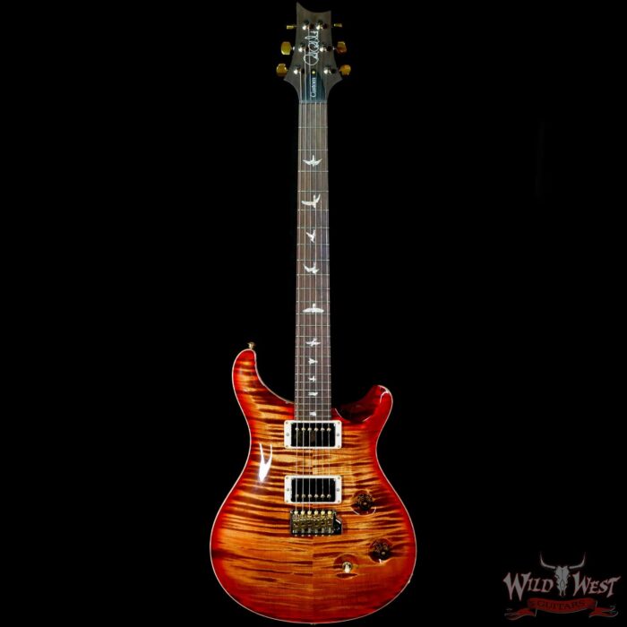 Paul Reed Smith Wood Library 10 Top Custom 24 Pattern Thin Flame Maple Neck Brazilian Rosewood Board Autumn Sky - Image 3