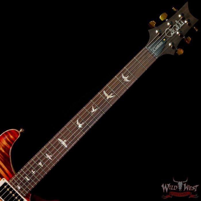 Paul Reed Smith Wood Library 10 Top Custom 24 Pattern Thin Flame Maple Neck Brazilian Rosewood Board Autumn Sky - Image 4