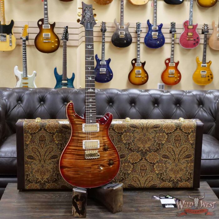 Paul Reed Smith Wood Library 10 Top Custom 24 Pattern Thin Flame Maple Neck Brazilian Rosewood Board Autumn Sky - Image 6