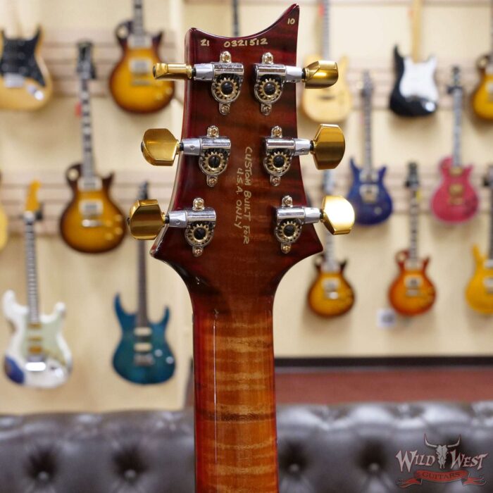 Paul Reed Smith Wood Library 10 Top Custom 24 Pattern Thin Flame Maple Neck Brazilian Rosewood Board Autumn Sky - Image 10