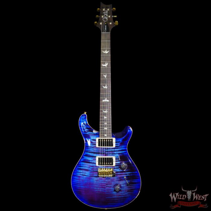 Paul Reed Smith PRS Wood Library 10 Top Custom 24 Flame Maple Neck Brazilian Rosewood Board Violet Blue Burst - Image 3