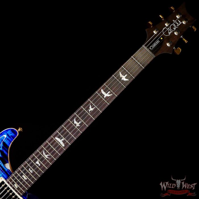 Paul Reed Smith PRS Wood Library 10 Top Custom 24 Flame Maple Neck Brazilian Rosewood Board Violet Blue Burst - Image 4