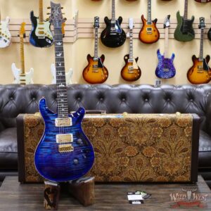 Paul Reed Smith PRS Wood Library 10 Top Custom 24 Flame Maple Neck Brazilian Rosewood Board Violet Blue Burst - Image 6