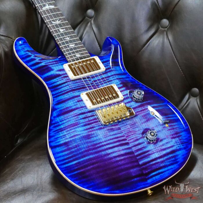 Paul Reed Smith PRS Wood Library 10 Top Custom 24 Flame Maple Neck Brazilian Rosewood Board Violet Blue Burst - Image 8