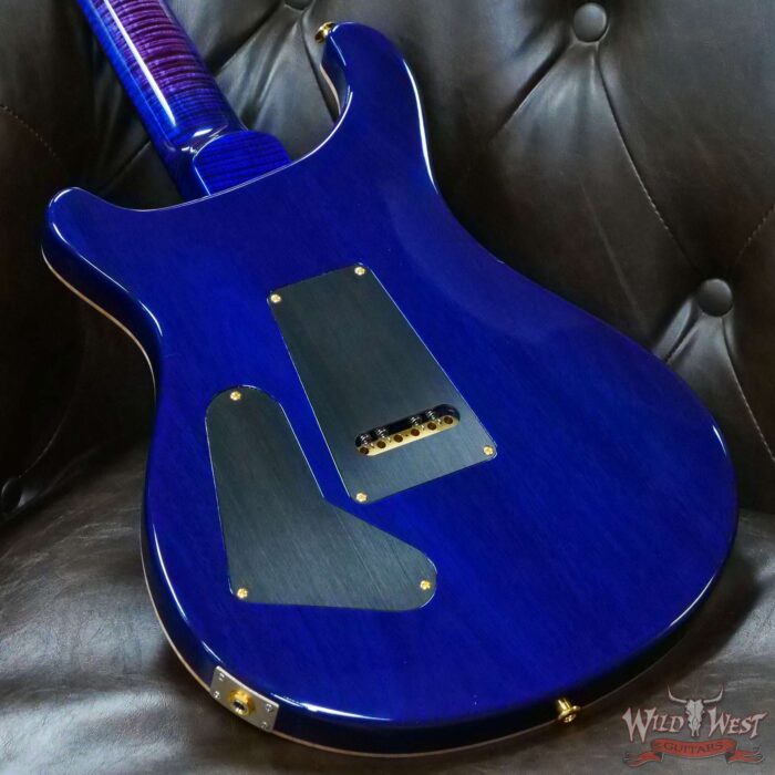 Paul Reed Smith PRS Wood Library 10 Top Custom 24 Flame Maple Neck Brazilian Rosewood Board Violet Blue Burst - Image 11