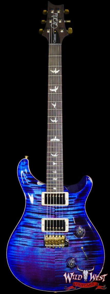 Paul Reed Smith PRS Wood Library 10 Top Custom 24 Flame Maple Neck Brazilian Rosewood Board Violet Blue Burst