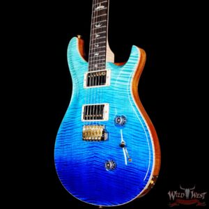 Paul Reed Smith PRS Wood Library 10 Top Custom 24 Flame Maple Neck Brazilian Rosewood Board Blue Fade - Image 2