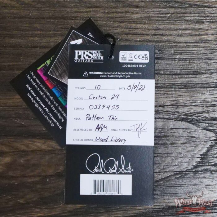 Paul Reed Smith PRS Wood Library 10 Top Custom 24 Flame Maple Neck Brazilian Rosewood Board Bonnie Pink - Image 12