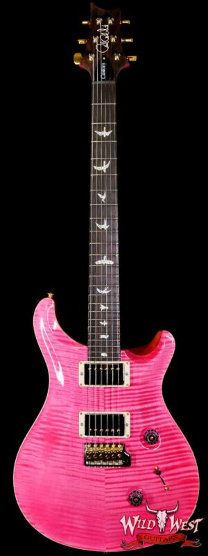 Paul Reed Smith PRS Wood Library 10 Top Custom 24 Flame Maple Neck Brazilian Rosewood Board Bonnie Pink