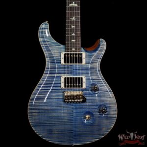 PRS Wood Library 10 Top Custom 24 Flame Maple Top Brazilian Rosewood Fingerboard Faded Blue Jean - Image 3