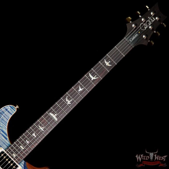 PRS Wood Library 10 Top Custom 24 Flame Maple Top Brazilian Rosewood Fingerboard Faded Blue Jean - Image 8