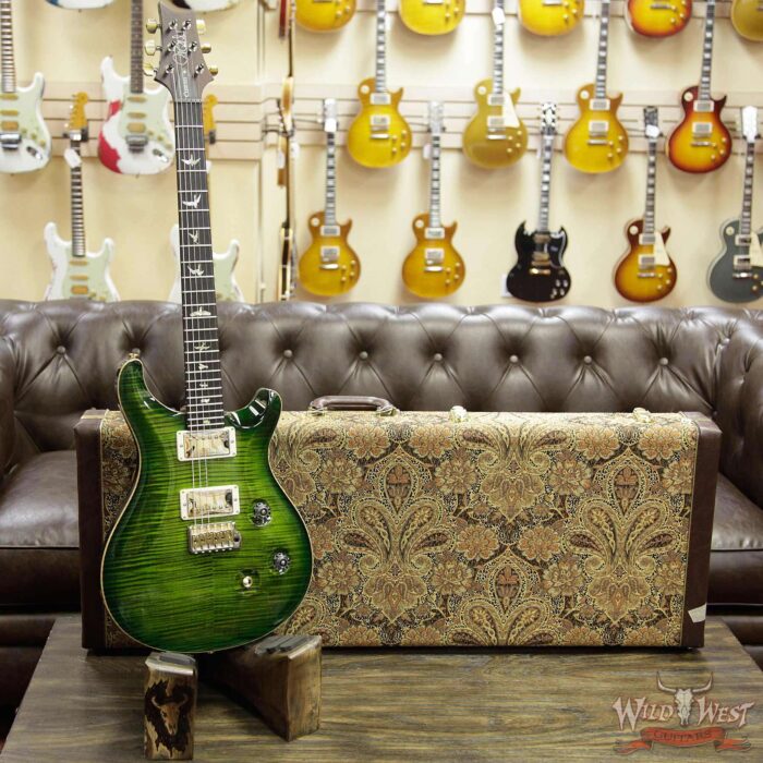PRS Wood Library 10 Top Custom 24 Flame Maple Top Brazilian Rosewood Fingerboard Jade Burst - Image 11