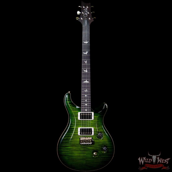 PRS Wood Library 10 Top Custom 24 Flame Maple Top Brazilian Rosewood Fingerboard Jade Burst - Image 4