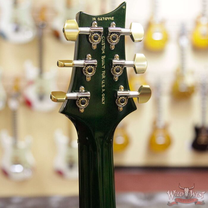 PRS Wood Library 10 Top Custom 24 Flame Maple Top Brazilian Rosewood Fingerboard Jade Burst - Image 9