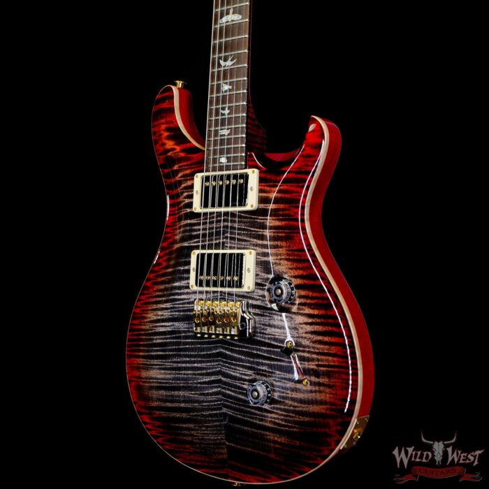 PRS Wood Library 10 Top Custom 24 Stained Flame Maple Neck Brazilian Rosewood Charcoal Cherry Burst - Image 2