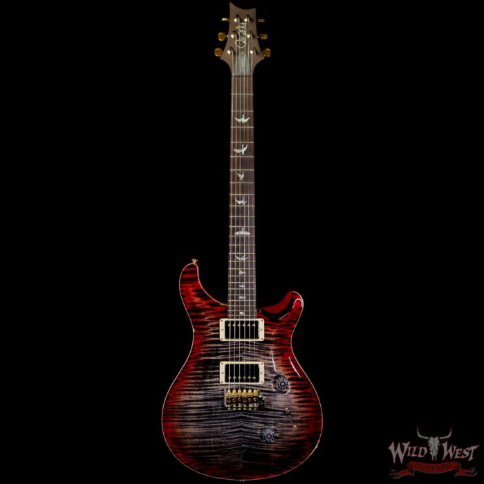 PRS Wood Library 10 Top Custom 24 Stained Flame Maple Neck Brazilian Rosewood Charcoal Cherry Burst - Image 3