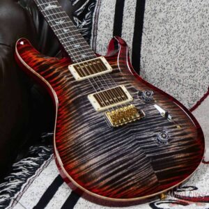 PRS Wood Library 10 Top Custom 24 Stained Flame Maple Neck Brazilian Rosewood Charcoal Cherry Burst - Image 7